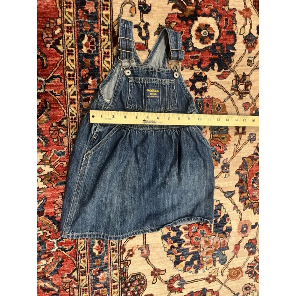 Vintage Oshkosh B'Gosh Denim Suspender Dress Size 24 Months